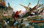 Juan Luna The Naval Battle of Lepanto of 1571 waged by Don John of Austria. Don Juan of Austria in battle, at the bow of the ship, china oil painting artist